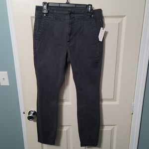 Pilcro Anthropologie Womens SZ 29 Black High Rise Dbl Button Darted Skinny Jeans